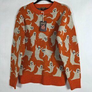Kiel James Patrick Spooky Ghosts Halloween NWT Mens Large Long Sleeve Sweater